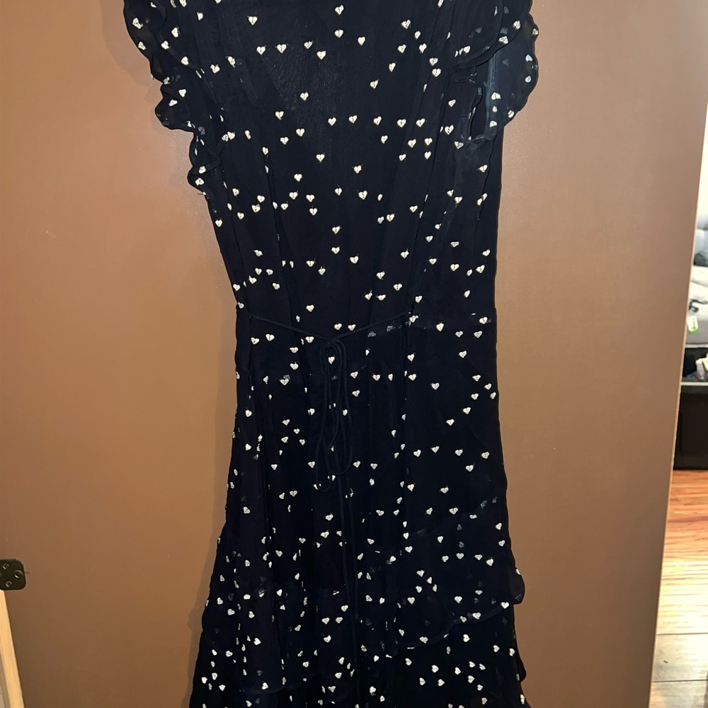 Allsaints black Dress with White Heart Pattern